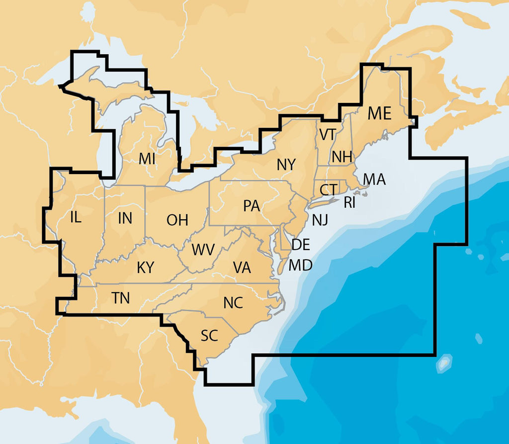 Navionics Nav Plus East Msd Regional Lakes And Coastal