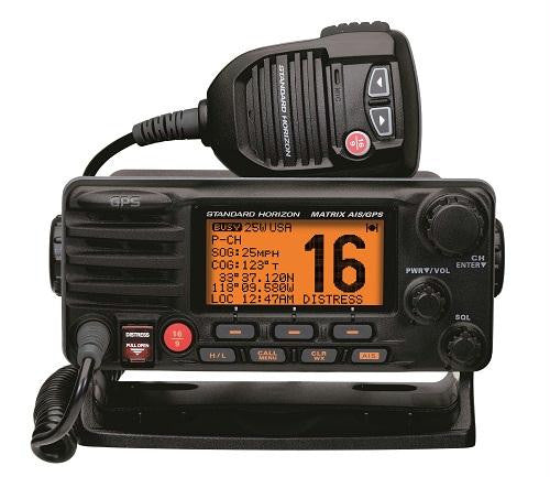 Standard Matrix AIS-GPS Black 25W Fixed Mount VHF