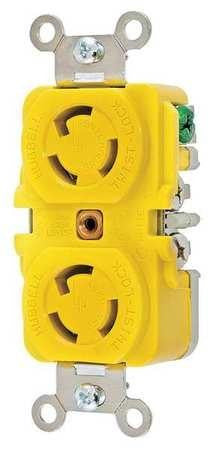 Hubbell HBL47CM00 15A 125V Duplex Locking Receptacle