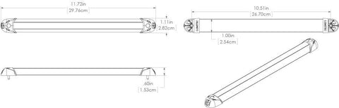 Lumitec 101283 12"" Mini RAIL2 Spectrum RGBW LED Light