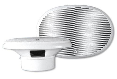 Polyplanar MA-5950 White 6""X9 Oval 80 Watt Speakers